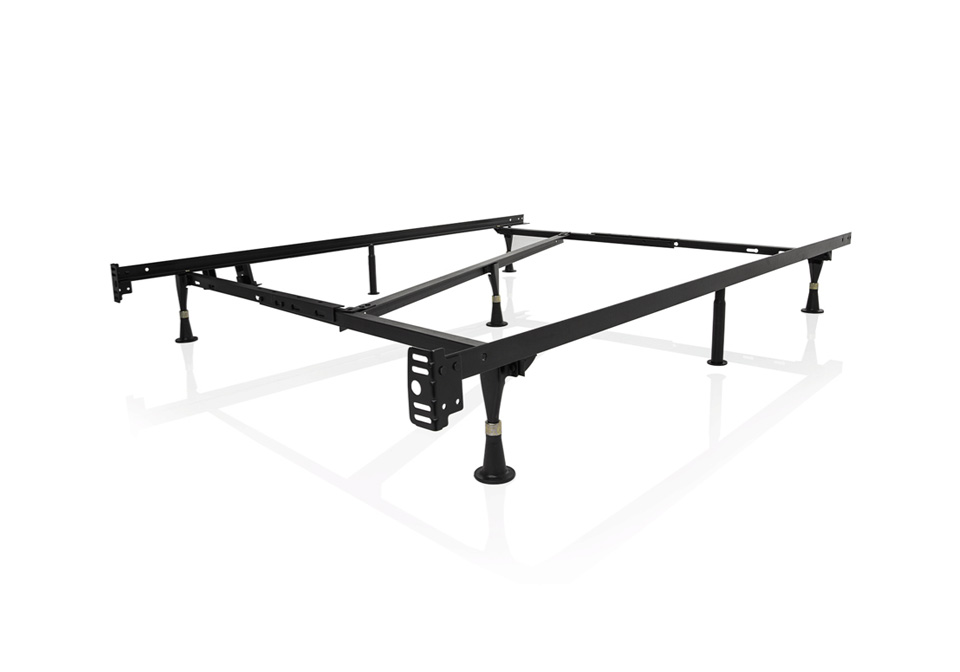 Queen Metal Bed Frame With Glides, Adjustable Queen Metal Bed Frame