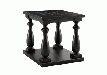 Mallacar Black Rectangular End Table