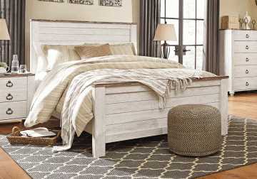Willowton White Queen Panel Bed