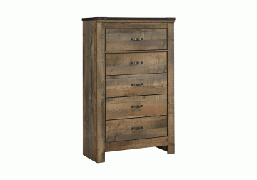 Trinell Brown Five Drawer Chest