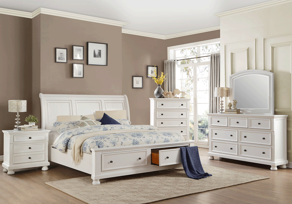 Laurelin White Queen Storage Bedroom Set