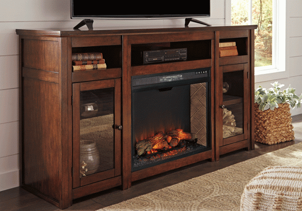 Harpan Extra Large TV Stand with Fireplace