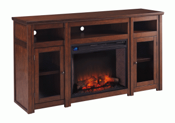 Harpan Extra Large TV Stand with Fireplace