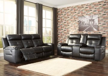 Kempten Black Reclining Sofa Set