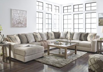 Ardsley Pewter 5pc LAF Chaise Sectional