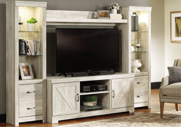 Bellaby White 4pc Entertainment Center