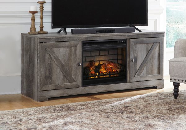 Wynnlow Gray TV Stand w/ Fireplace