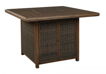 Paradise Trail Brown Outdoor Square Bar Table