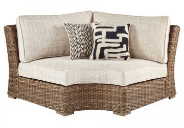 Beachcroft Beige Outdoor Love Seat 3pc Sectional