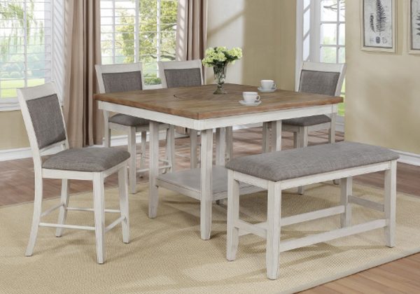 Fulton White Square Counter Height Dining Table