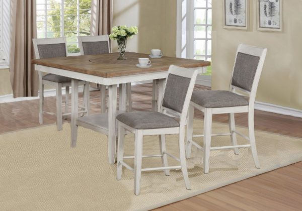 Fulton White Counter Height Dining Table 5pc Set
