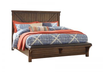 Lakeleigh Brown Queen Panel Bed w/ Upholstered Bench