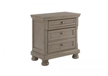 Lettner Light Gray Two-Drawer Night Stand