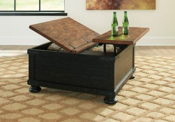 Valebeck Black/Brown Square Lift Top Cocktail Table