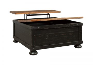 Valebeck Black/Brown Square Lift Top Cocktail Table