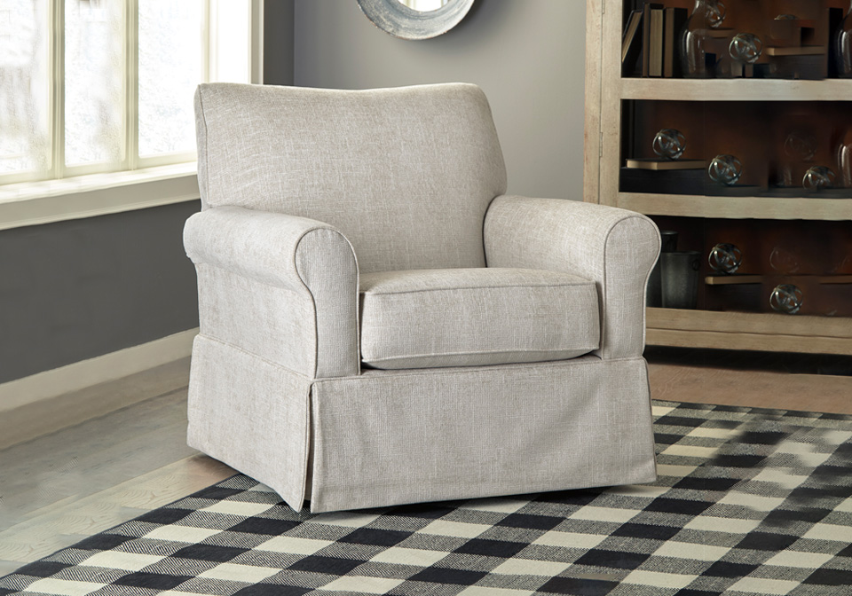 Searcy Quartz Swivel Glider Accent, Swivel Living Room Chair