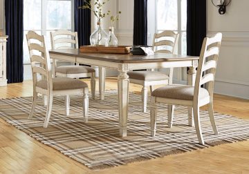 Realyn Chipped White 5pc Rect. Dining Set
