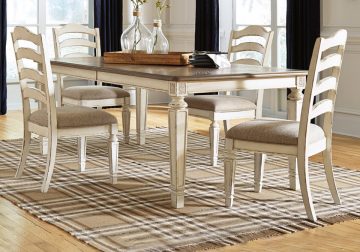 Realyn Chipped White Rectangular Table