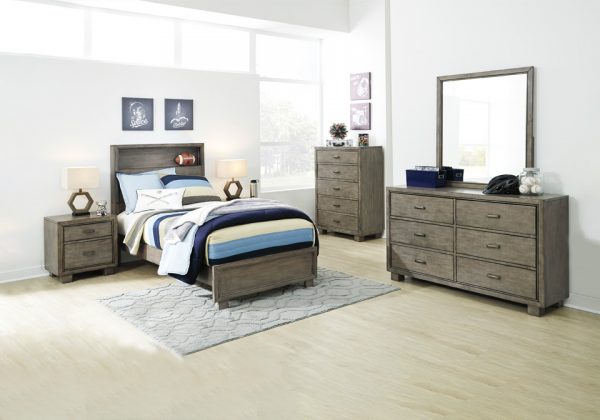 Arnett Gray Twin Bookcase Bedroom Set