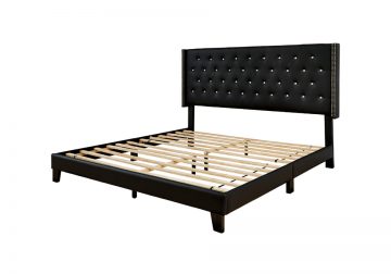 Vintasso Black Upholstered King Bed