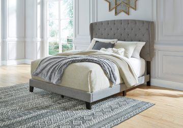 Vintasso Gray Upholstered Queen Bed