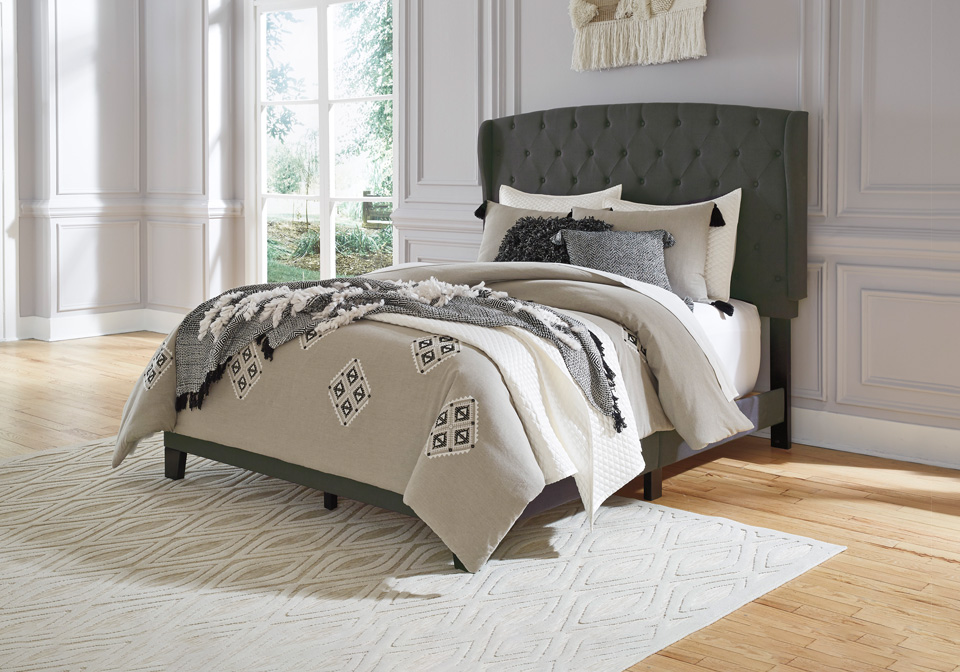 Vintesso Charcoal Upholstered King Bed