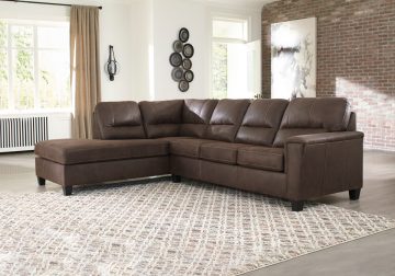 HOT DEAL 🔥 Navi Chestnut 2pc LAF Chaise Sectional