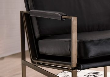 Puckman Black Accent Chair