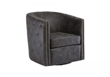 Brentlow Distressed Black Accent Swivel Chair