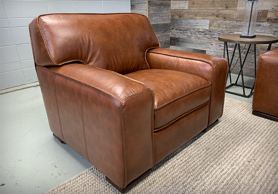 Bari Chestnut Leather Chair
