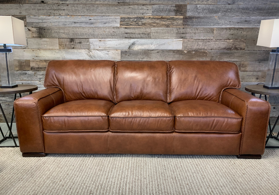Bari Chestnut Leather Sofa