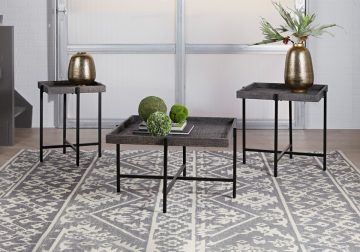 Piperlyn Gunmetal 3Pc. Occasional Table Set