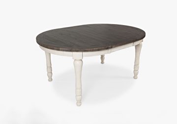 Madison County Two Tone Round-To-Oval Dining Table