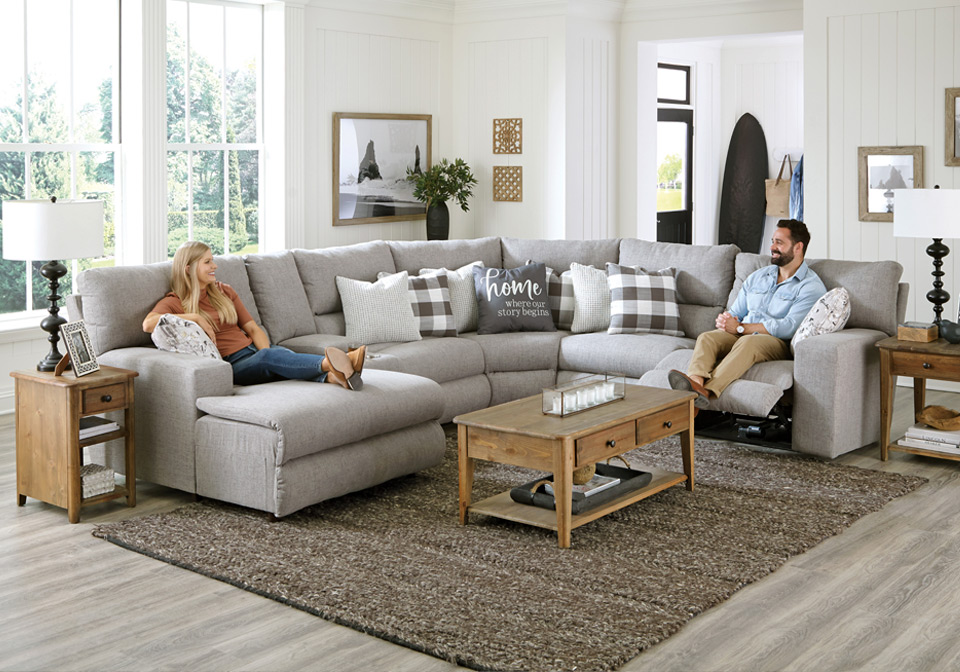 Rockport 6pc Power Reclining Sectional w/ LAF Chaise