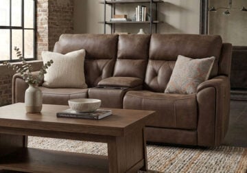 Anniston Walnut Power Reclining Love Seat