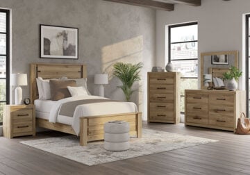 Brozmont Tan Full Panel Bed Set