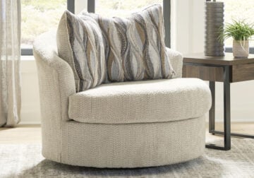 Lofwood Oatmeal Swivel Accent Chair