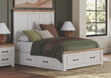 Savonport White/Brown Queen Panel Storage Bed