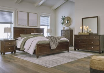 Danabrin Brown King Panel Bed Set