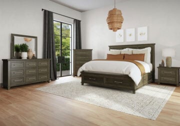 Canterbury Grey King Panel Storage Bed Set