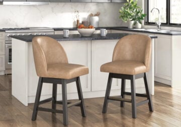 Neymorton Dark Grayish Brown Upholstered Swivel Barstool