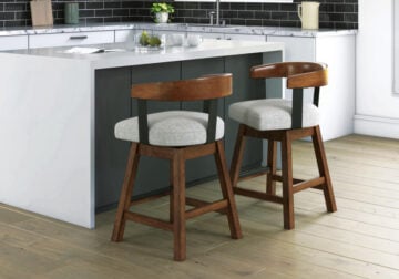 Ralene Medium Brown Upholstered Swivel Barstool