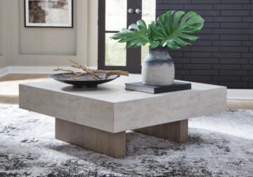 Jorlaina Light Grayish Brown Square Cocktail Table