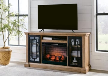 Wittenmyer Natural TV Stand w/ Fireplace