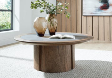 Dontayne Warm Brown Round Cocktail Table