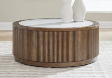 Hadonna Brown Round Cocktail Table