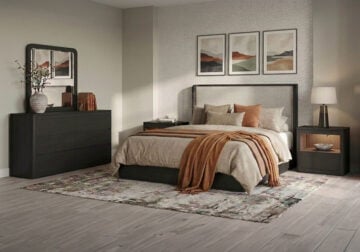 Rosalie Black King Upholstered Bed Set