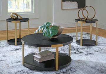 Shylore Black/Brass 3pc. Occasional Table Set
